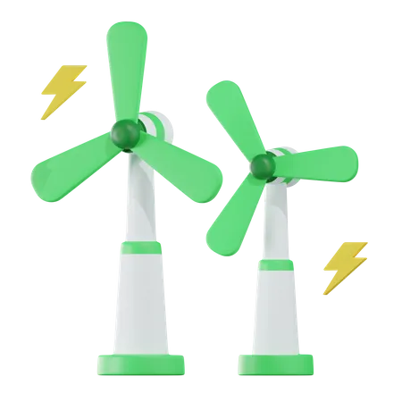 Molino de viento electrico  3D Icon