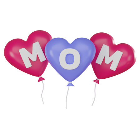 Mom Balloons  3D Icon