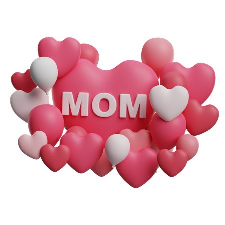 Mom Balloons  3D Icon