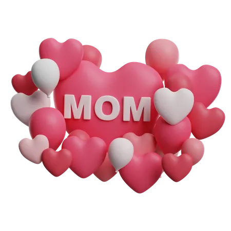 Mom Balloons  3D Icon