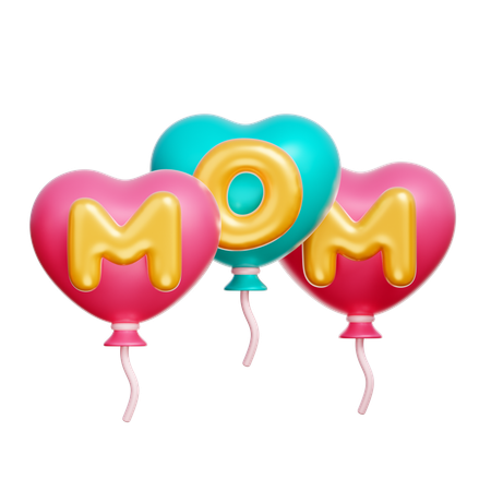 Mom Balloons  3D Icon