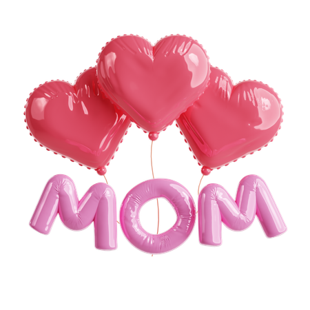 Mom Heart Balloon  3D Icon