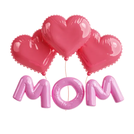 Mom Heart Balloon  3D Icon
