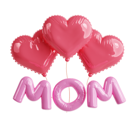Mom Heart Balloon  3D Icon
