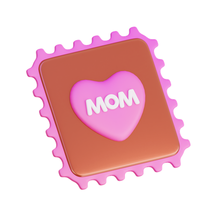 Mom Heart Stamp  3D Icon