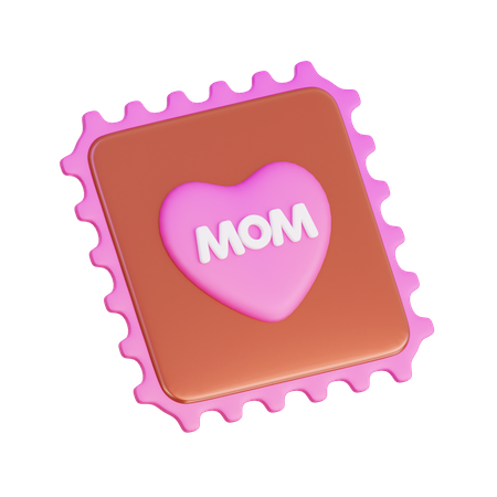 Mom Heart Stamp  3D Icon