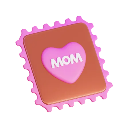 Mom Heart Stamp  3D Icon