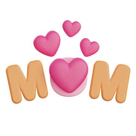 Mom text  3D Icon