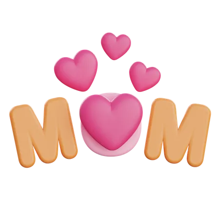 Mom text  3D Icon