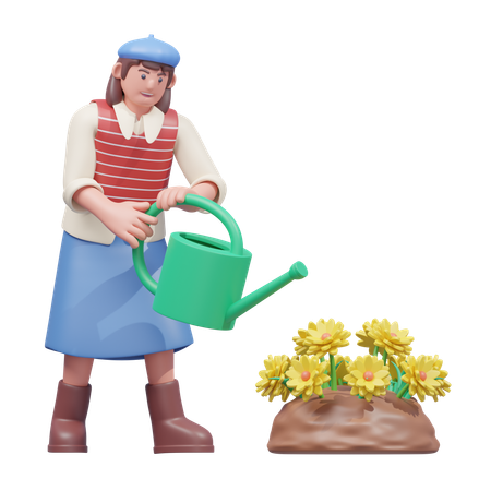 Momento de jardinagem delicioso  3D Illustration