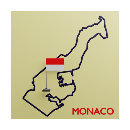 Monaco Map  3D Icon
