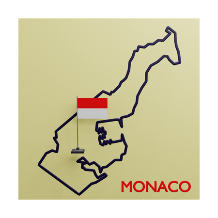 Mapa de mônaco  3D Icon