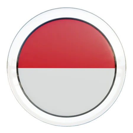 Monaco Round Flag  3D Icon