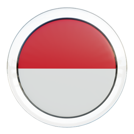 Monaco Round Flag  3D Icon