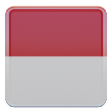 Monaco Square Flag  3D Icon