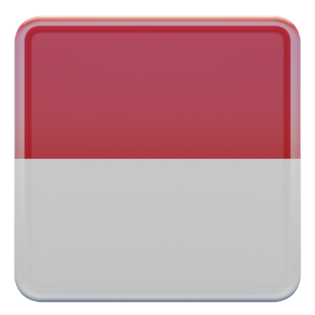 Quadratische Flagge von Monaco  3D Icon