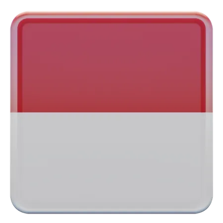 Quadratische Flagge von Monaco  3D Icon