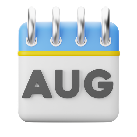 Monat August  3D Icon