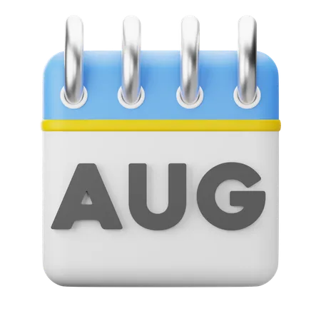 Monat August  3D Icon