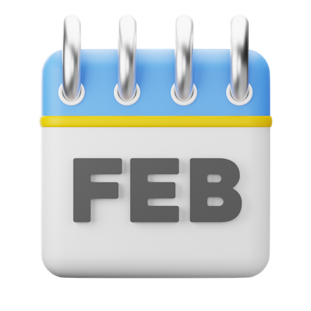 Monat Februar  3D Icon