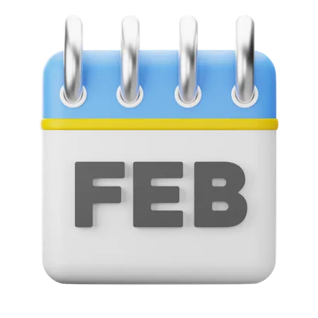 Monat Februar  3D Icon