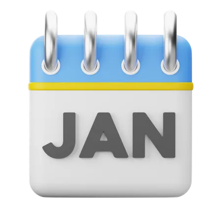 Monat Januar  3D Icon