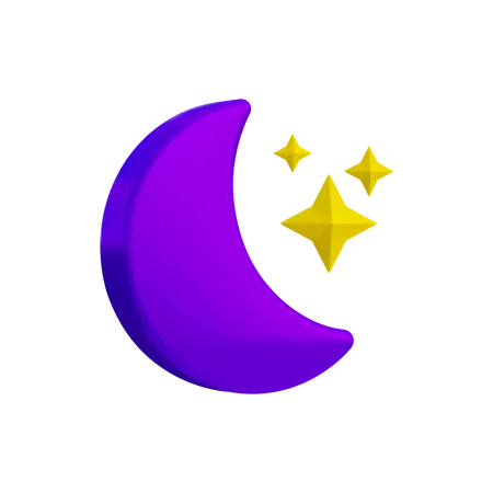 Mond mit Stern  3D Illustration