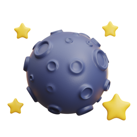 Mond mit Sternen  3D Icon