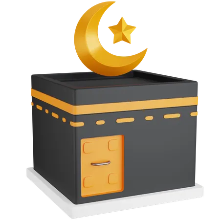 Mond und Sterne über der Kaaba  3D Icon