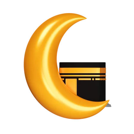 Mond und Kaaba  3D Icon