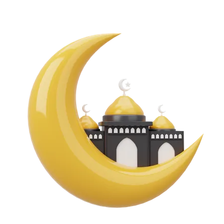 Mond und Moschee  3D Icon