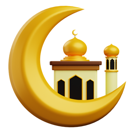 Mond und Moschee  3D Icon