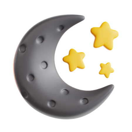 Mond und Sterne  3D Icon