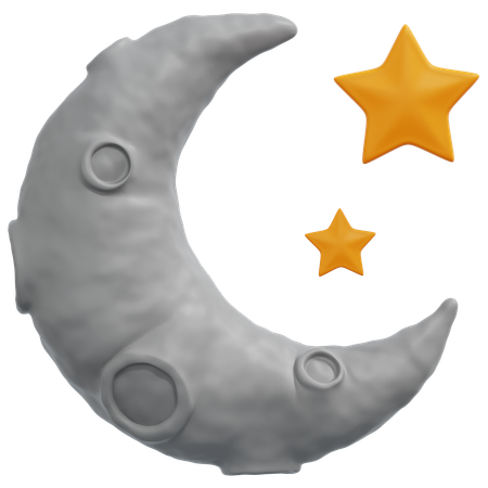 Mond und Sterne  3D Icon