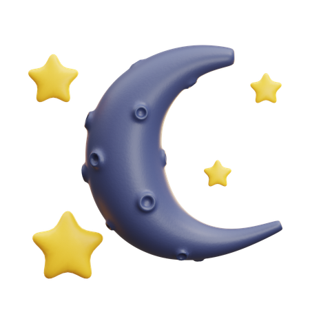Mond und Sterne  3D Icon