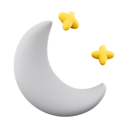 Mond und Sterne  3D Icon