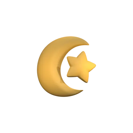 Mond und Sterne  3D Icon