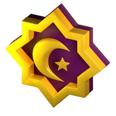 Mond und Sterne Muslim  3D Icon