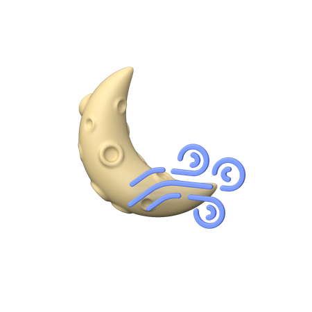 Mond windig  3D Icon