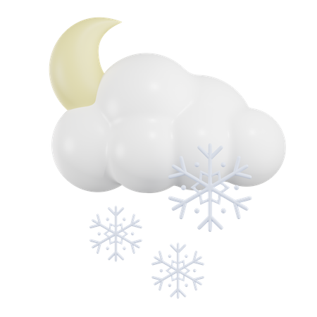 Mond wolke schnee regen  3D Icon