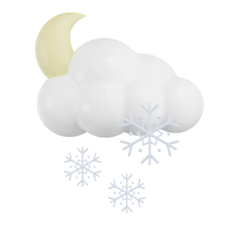 Mond wolke schnee regen  3D Icon