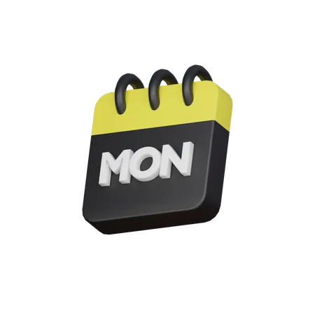 Monday Month 3 D Icon 3D Icon