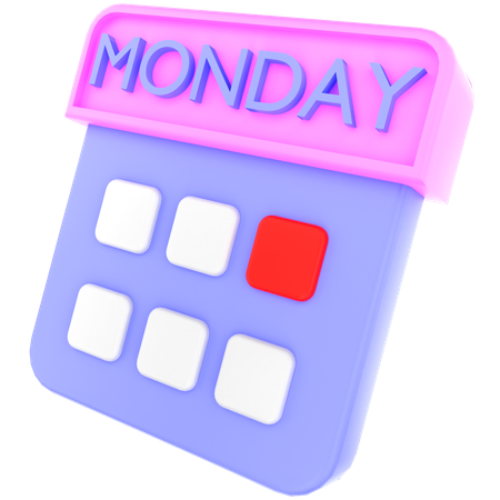 Monday  3D Icon