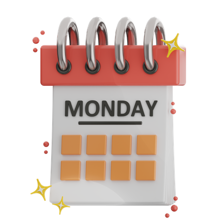 Monday  3D Icon