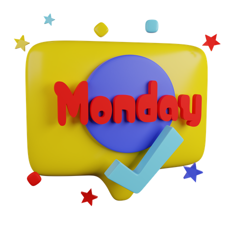 Monday  3D Sticker