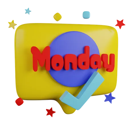 Monday  3D Sticker