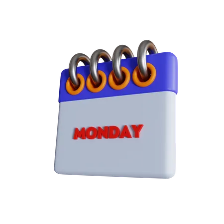 Monday Calendar With Day Off And Holiday Options With Normal And Isometric Views 3D Icon