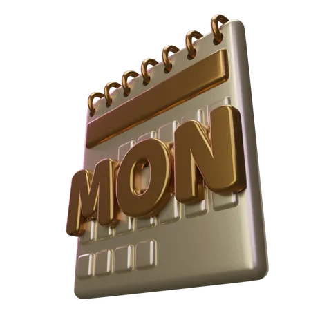 Monday Calendar  3D Icon