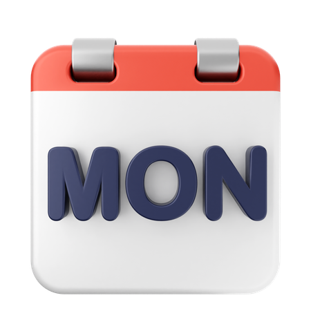 Monday Calendar  3D Icon