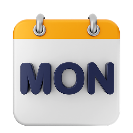 Monday Calendar  3D Icon